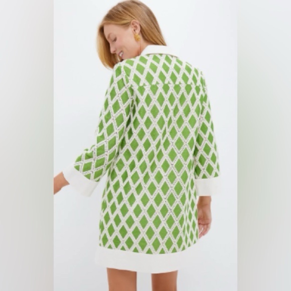 Tuckernuck Women's Kelly Green Crochet Collier Dress, Size XS - Picture 2 of 10